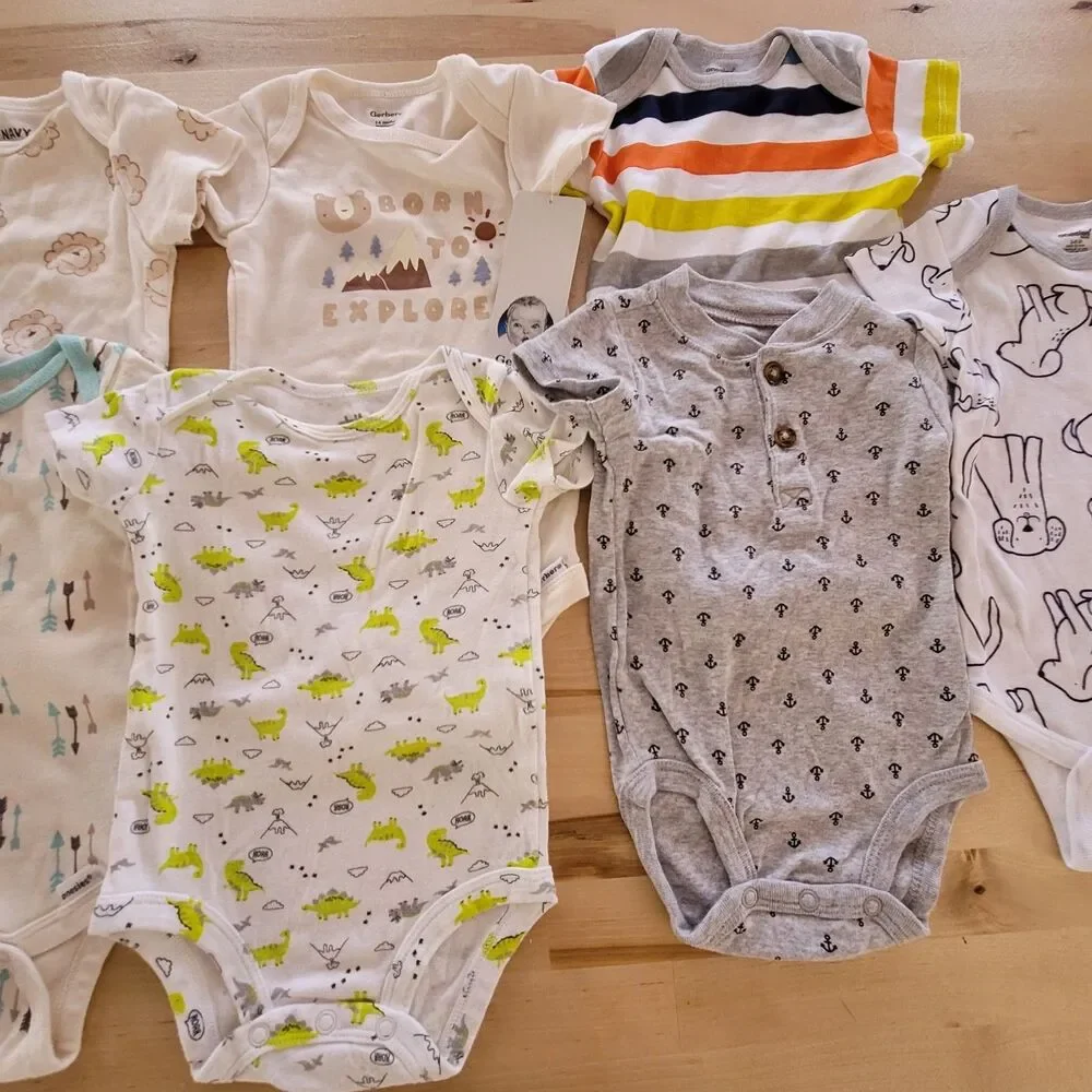 Baby Boy Clothing Lot 3m 3-6m Carter's NEW Spring Summer One Piece Pajamas Blue